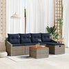 vidaXL Garden Sofa Set with Cushion 6 pcs Grey Poly Rattan