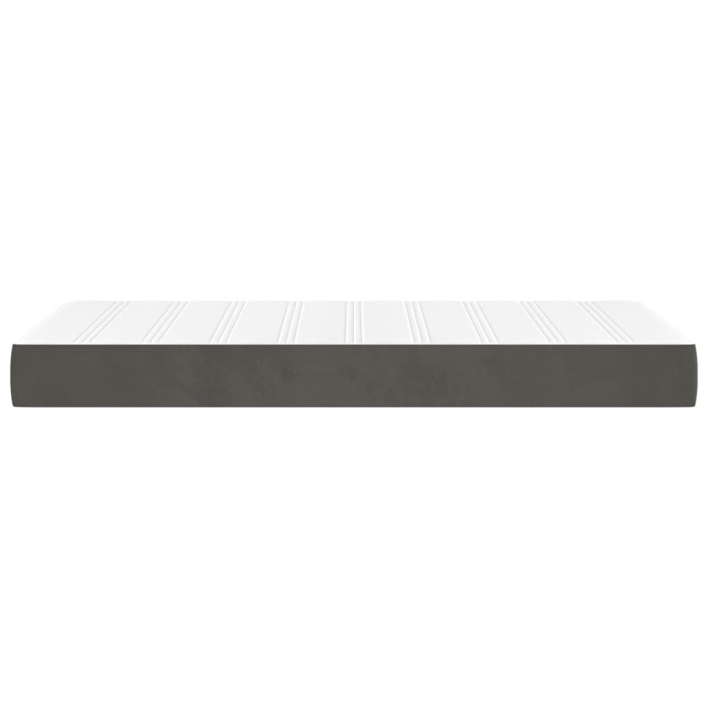 vidaXL Pocket Spring Bed Mattress Dark Grey 100x203x20 cm Twin XL Velvet