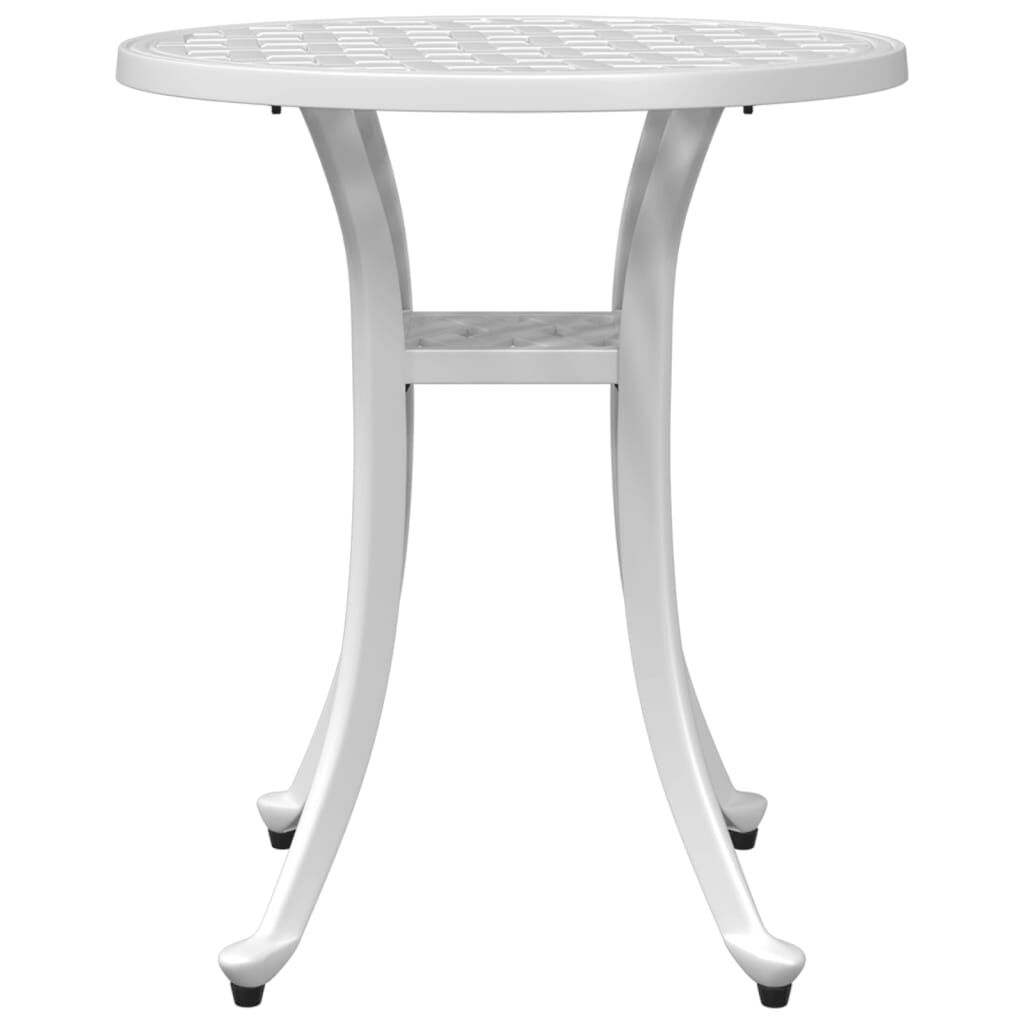 vidaXL Garden Table White Ø48x53 cm Cast Aluminium