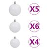 vidaXL Corner Artificial Christmas Tree LEDs&Ball Set White 210 cm PVC