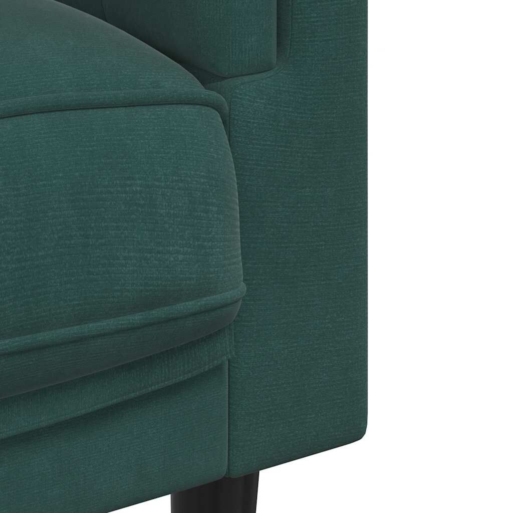 vidaXL Sofa with Cushions 2-Seater Dark Green Velvet