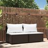 vidaXL Garden Middle Sofas with Cushions 2 pcs Brown Poly Rattan