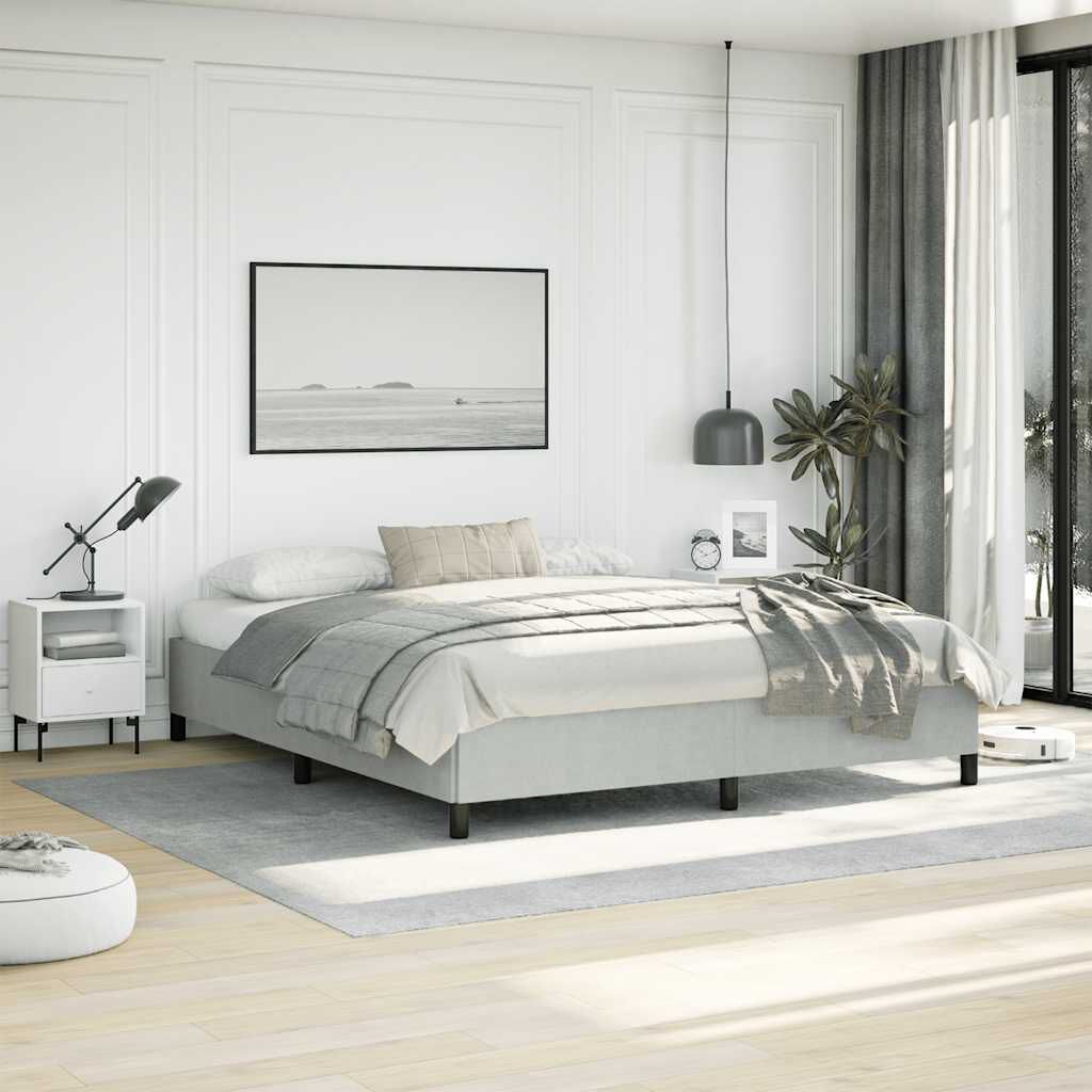 vidaXL Bed Frame without Mattress Light Grey California King Velvet