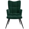 vidaXL Relaxing Chair with a Stool Dark Green Velvet