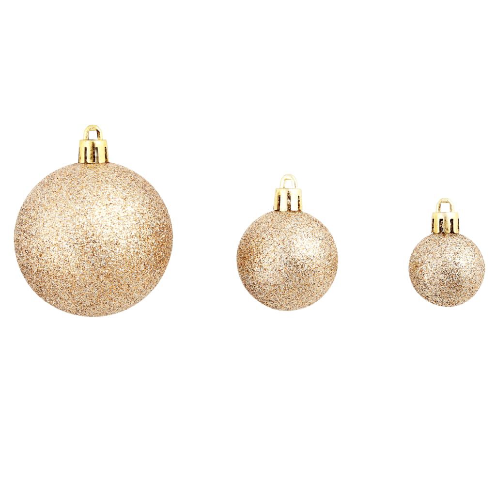 vidaXL 100 Piece Christmas Ball Set 3/4/6 cm Rose/Gold