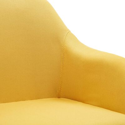 vidaXL Swivel Office Chair Yellow Fabric