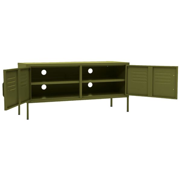 vidaXL TV Cabinet Olive Green 105x35x50 cm Steel