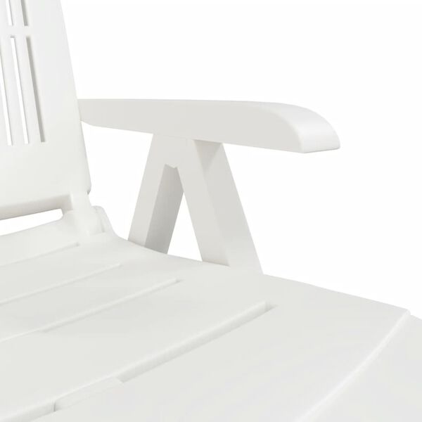 vidaXL Sun Lounger White Plastic