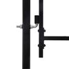 vidaXL Fence Gate Single Door with Spike Top Steel 1x1.75 m Black