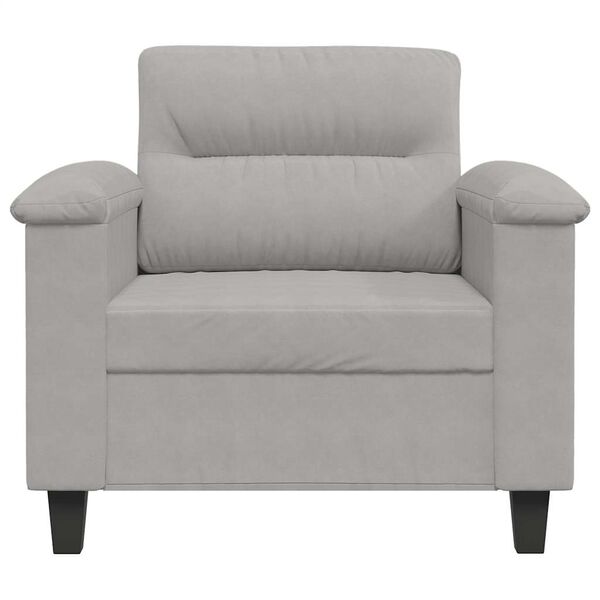 vidaXL Sofa Chair Light Grey 60 cm Microfibre Fabric
