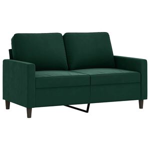 vidaXL 2-Seater Sofa Dark Green 120 cm Velvet