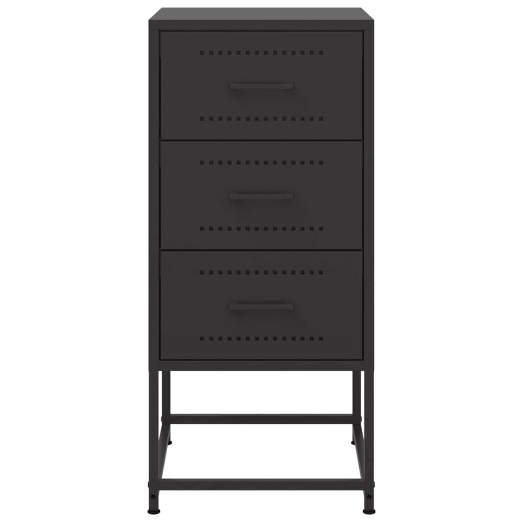 vidaXL Bedside Cabinet Black 36x39x78 cm Steel