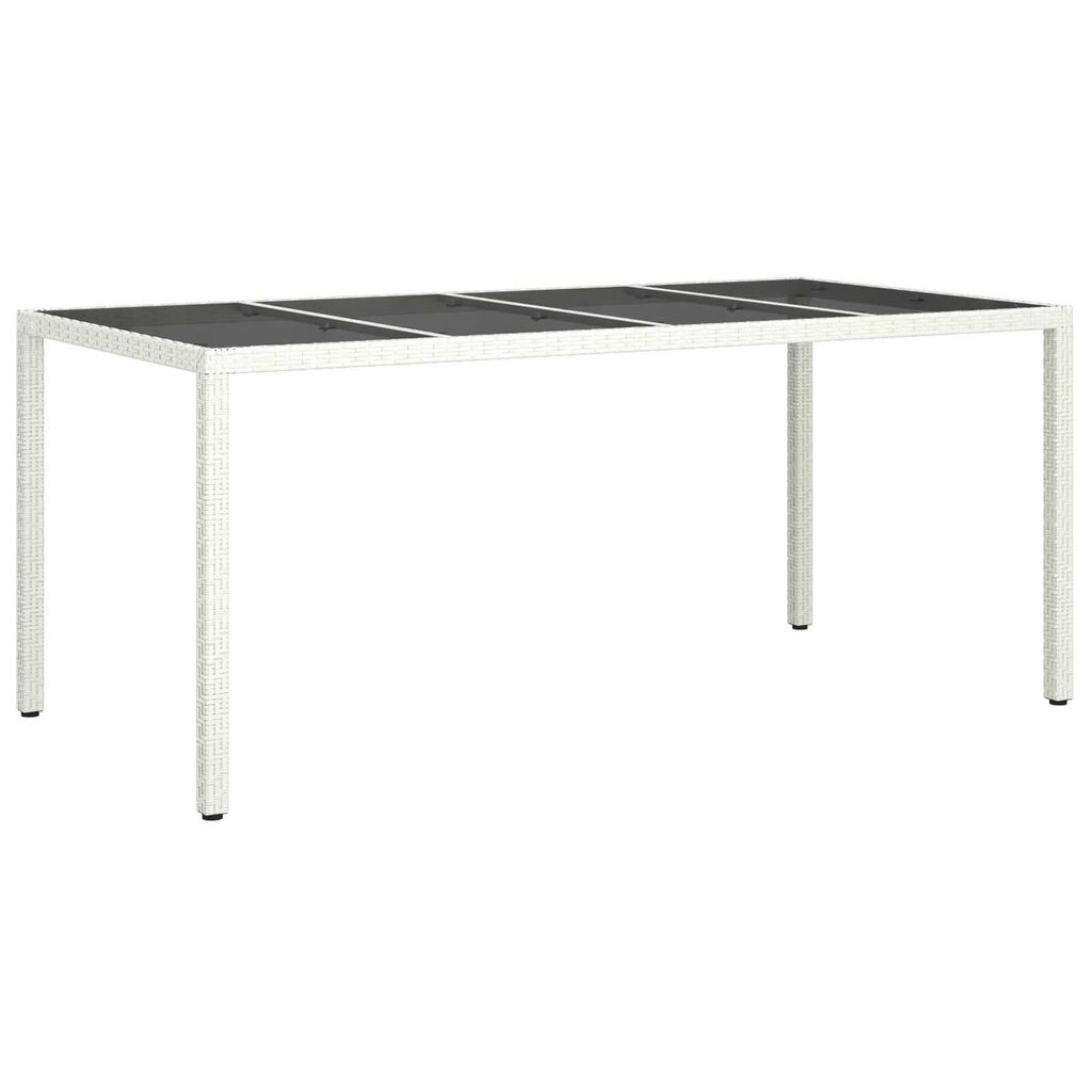 vidaXL Garden Dining Table White 190x90x75 cm Poly Rattan