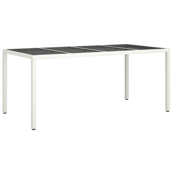 vidaXL Garden Dining Table White 190x90x75 cm Poly Rattan