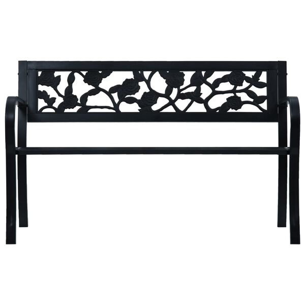 vidaXL Garden Bench 125 cm Black Steel