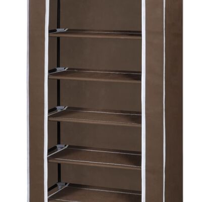 Fabric Shoe Cabinet with Cover 162 x 57 x 29 cm Brown