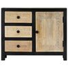 vidaXL Hand Carved Side Cabinet Grey 75x35x60 cm Solid Mango Wood