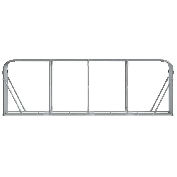 vidaXL Log Holder Light Grey 300x45x100 cm Galvanised Steel