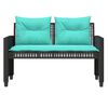 vidaXL 4 Piece Garden Sofa Set with Cushions Black Poly Rattan Glass
