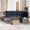 vidaXL Garden Sofa Set with Cushion 7 pcs Grey Poly Rattan