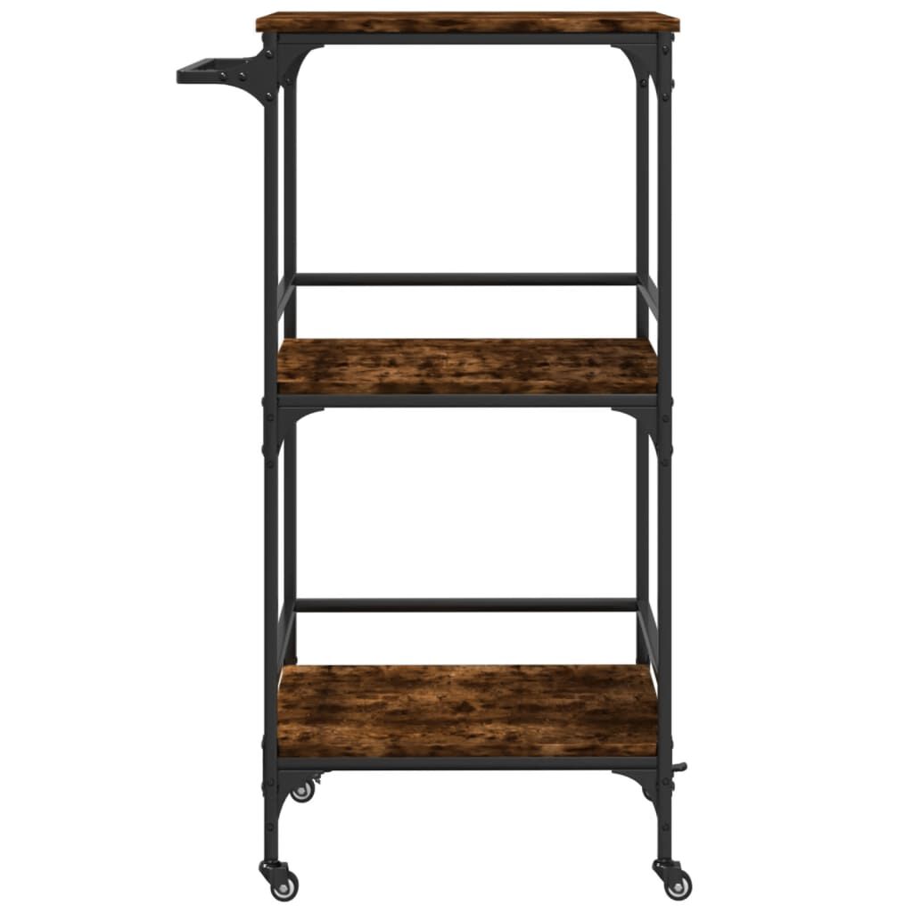 vidaXL Kitchen Trolley Smoked Oak 60.5x50x105 cm Engineered Wood