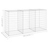 vidaXL Gabion Wall with Covers Galvanised Steel 200x60x100 cm