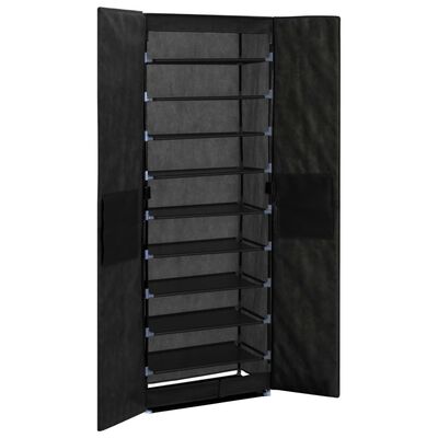 vidaXL Shoe Cabinet Black 60x30x166 cm Fabric