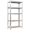 vidaXL 5-Layer Heavy-duty Shelves 5 pcs Silver Steel&Engineered Wood
