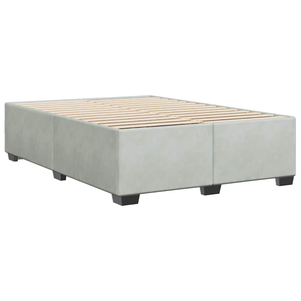 vidaXL Bed Frame without Mattress Light Grey Queen Velvet