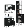 vidaXL 3 Piece Bathroom Furniture Set Black Engineered Wood