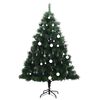 vidaXL Artificial Hinged Christmas Tree 300 LEDs & Ball Set 210 cm