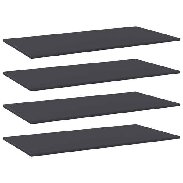 vidaXL Bookshelf Boards 4 pcs Grey 100x50x1.5 cm Engineered Wood