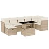 vidaXL 8 Piece Garden Sofa Set with Cushions Beige Poly Rattan