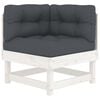 vidaXL 5 Piece Garden Lounge Set with Cushions White Solid Wood
