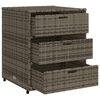 vidaXL Garden Storage Cabinet Grey 55x59x69 cm Poly Rattan