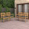 vidaXL Batavia Chairs 4 pcs with Cushions Solid Teak Wood