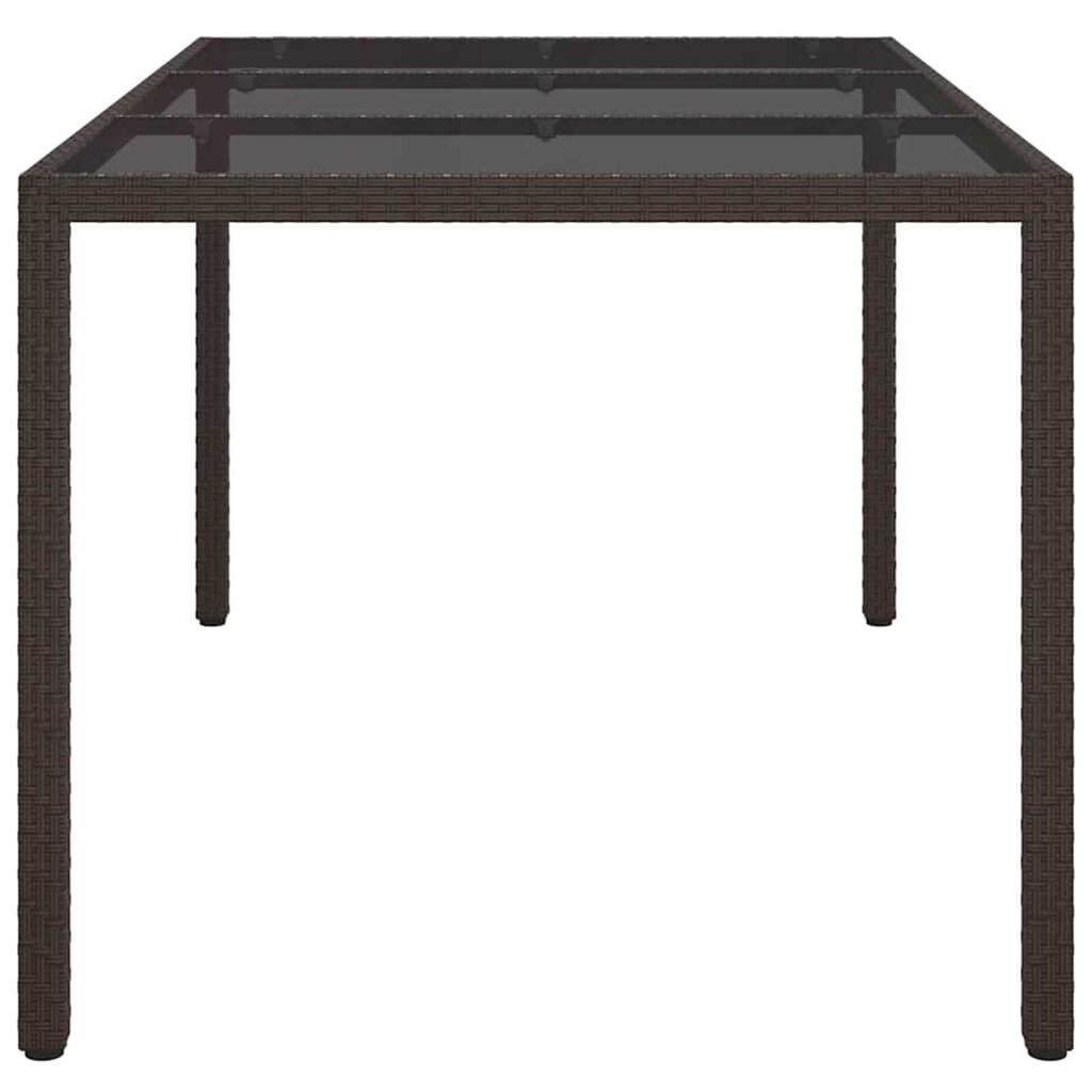 vidaXL Garden Dining Table Brown 150 x 90 x 75 cm Poly rattan