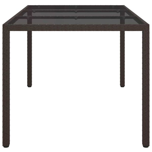 vidaXL Garden Dining Table Brown 150 x 90 x 75 cm Poly rattan