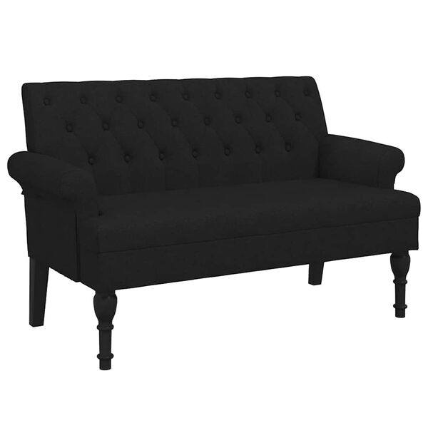 vidaXL Bench with Backrest Black 120x62x75.5 cm Fabric