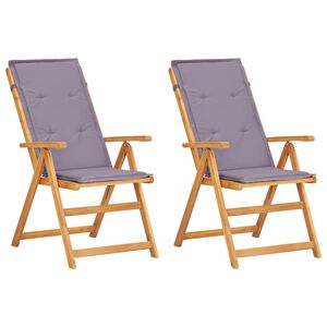 vidaXL Reclining Garden Chairs 2 pcs Brown Solid Acacia Wood