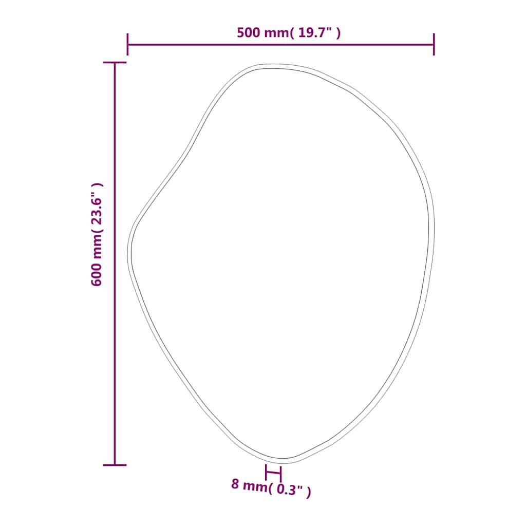 vidaXL Wall Mirror Gold 60x50 cm