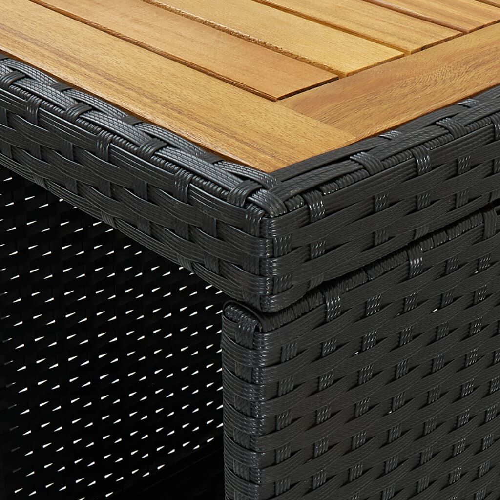 vidaXL Bar Table with Storage Rack Black 120x60x110 cm Poly Rattan