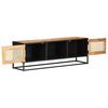 vidaXL TV Cabinet 120x30x40 cm Rough Mango Wood and Natural Cane