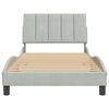 vidaXL Bed Frame without Mattress "Hanko" Light Grey 100x190 cm Velvet