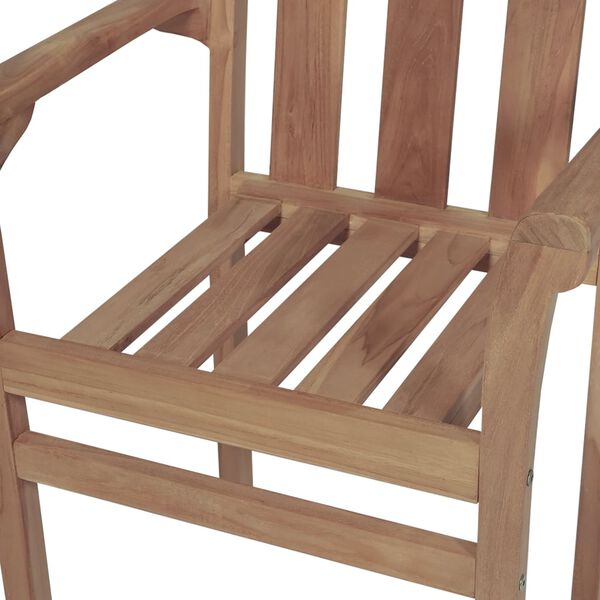 vidaXL Garden Chairs 2 pcs with Green Cushions Solid Teak Wood
