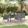 vidaXL Garden Dining Set with Cushion 5 pcs Grey Poly Rattan