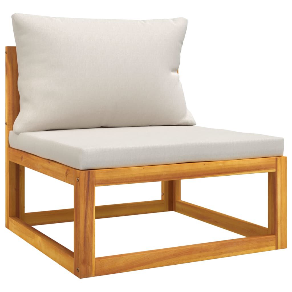 vidaXL 6 Piece Garden Lounge Set with Light Grey Cushions Solid Wood