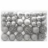 vidaXL 111 Piece Christmas Bauble Set Silver Polystyrene
