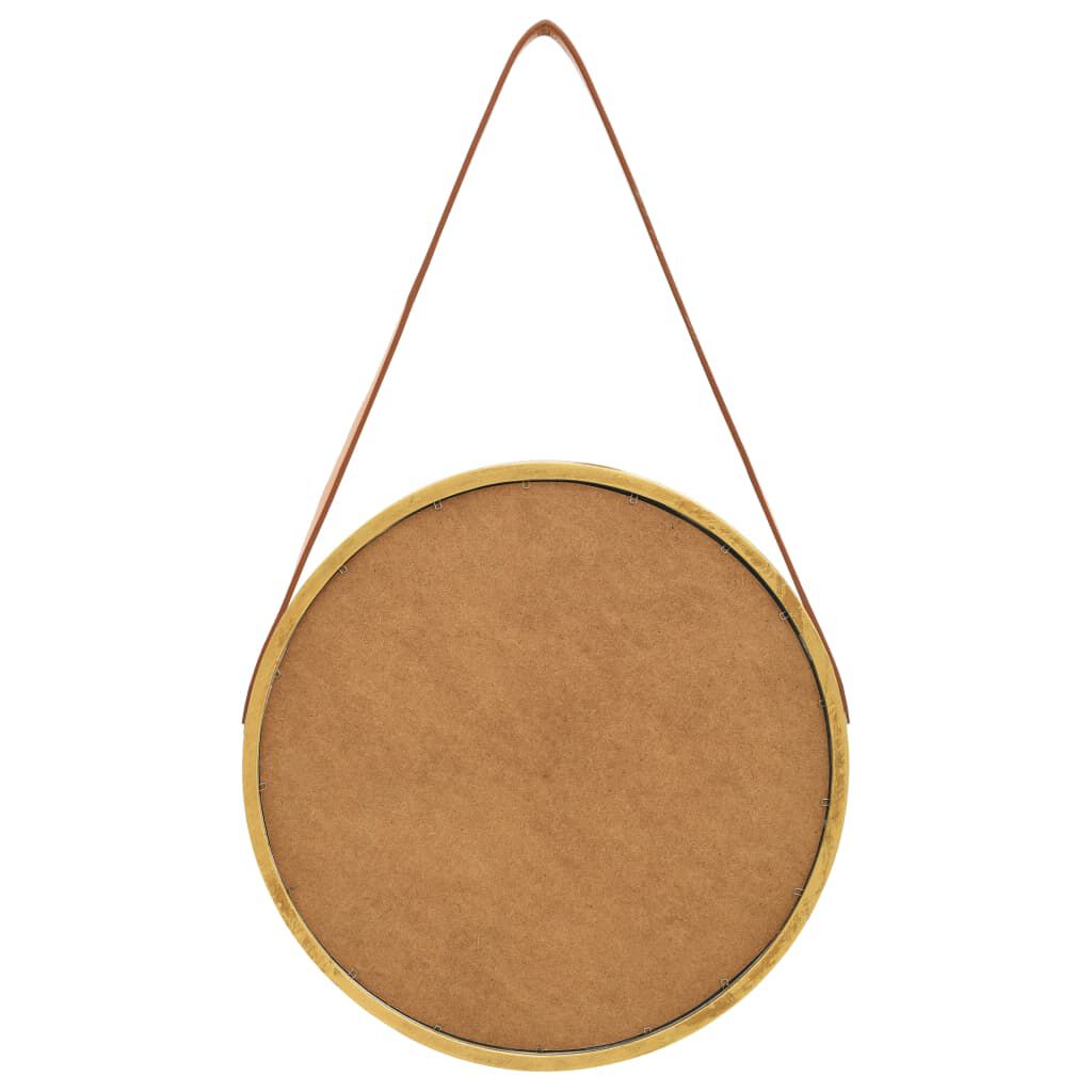 vidaXL Wall Mirror with Strap 40 cm Gold