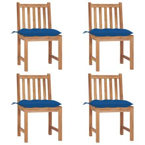 vidaXL Garden Chairs 4 pcs with Cushions Solid Teak Wood